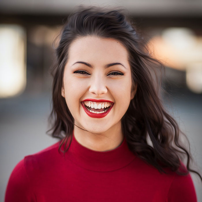 Woman smiling